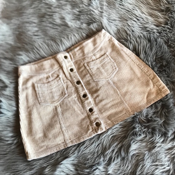 She and Sky Dresses & Skirts - She + Sky Off White Corduroy Snap Front Skirt